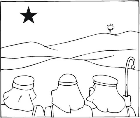 Wise Men Are Following The Star  Coloring Page